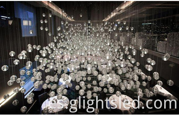 Luz colgante colgante de lujo de estilo de burbuja personalizable de cristal de diseño todo en uno